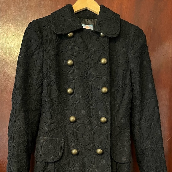 Tracy Reese Jackets & Blazers - Women’s Tracy Reese Black Lace Pea Coat